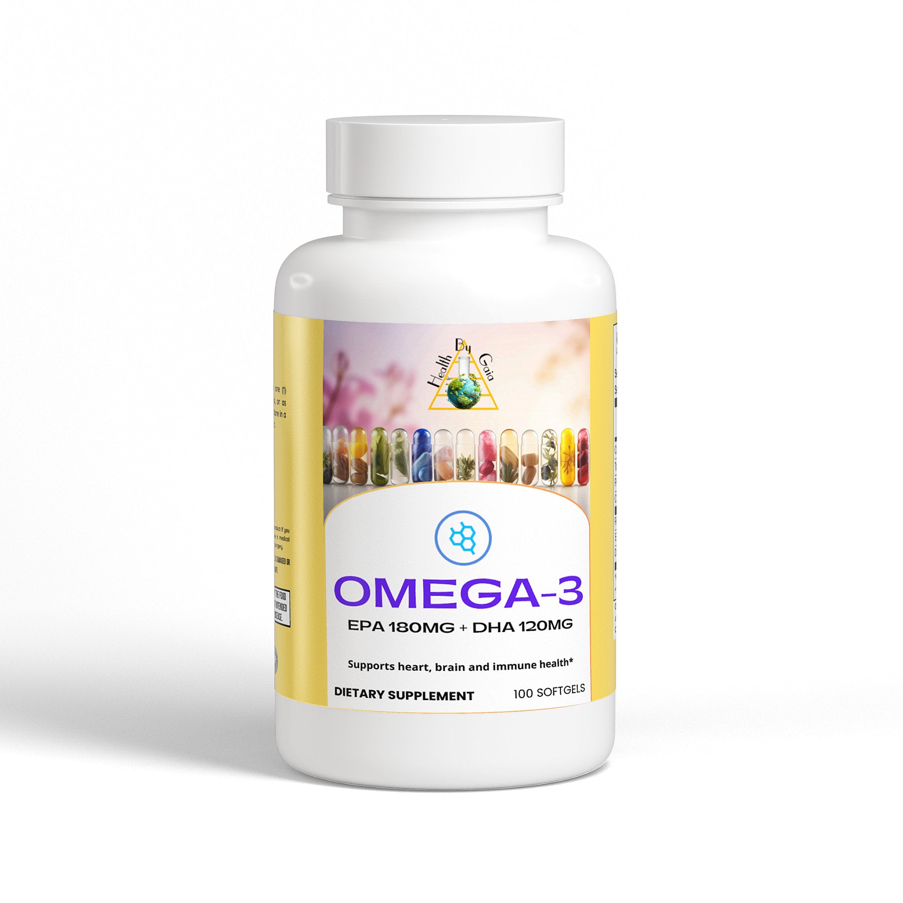 Omega-3 - 100 Softgel Capsules with EPA 180mg + DHA 120mg