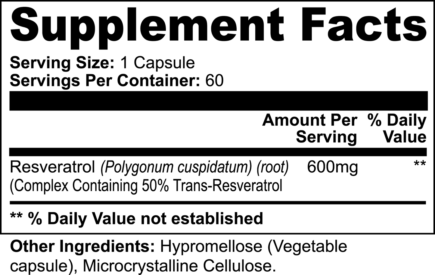 Resveratrol 600mg Capsules