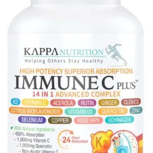 Kappa Nutrition Immune C PLUS - Quercetin, Vitamin C, K2, D3, Selenium, Copper, Ginger, and More!